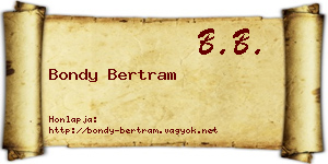 Bondy Bertram névjegykártya